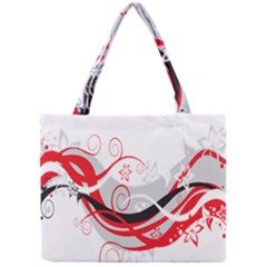 Flower Floral Star Red Wave Mini Tote Bag by Mariart