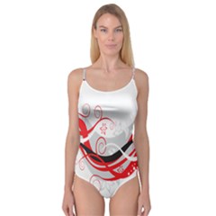 Flower Floral Star Red Wave Camisole Leotard  by Mariart