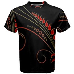 Flower Leaf Red Black Men s Cotton Tee by Mariart