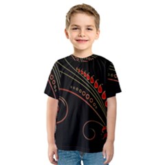 Flower Leaf Red Black Kids  Sport Mesh Tee