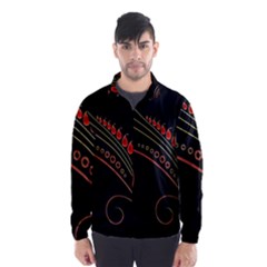 Flower Leaf Red Black Wind Breaker (men) by Mariart