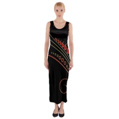 Flower Leaf Red Black Fitted Maxi Dress by Mariart