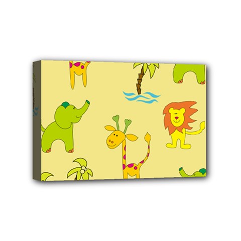 Cute Animals Elephant Giraffe Lion Mini Canvas 6  X 4  by Mariart