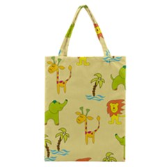 Cute Animals Elephant Giraffe Lion Classic Tote Bag by Mariart