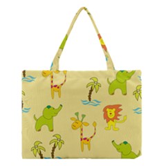 Cute Animals Elephant Giraffe Lion Medium Tote Bag by Mariart