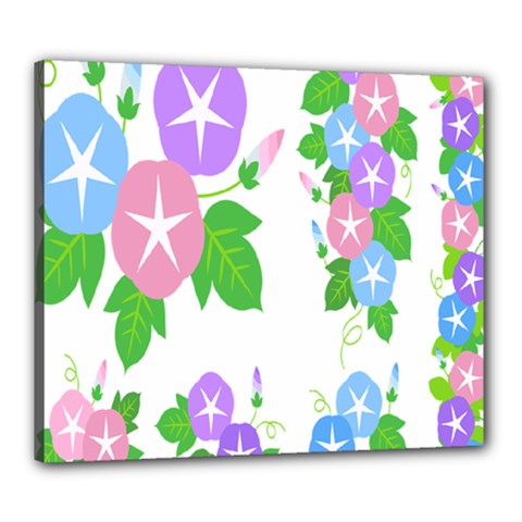 Flower Floral Star Purple Pink Blue Leaf Canvas 24  X 20  by Mariart