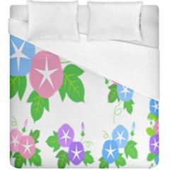 Flower Floral Star Purple Pink Blue Leaf Duvet Cover (king Size) by Mariart