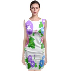 Flower Floral Star Purple Pink Blue Leaf Sleeveless Velvet Midi Dress by Mariart