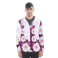 Flower Purple Sunflower Star Butterfly Hooded Wind Breaker (men) by Mariart