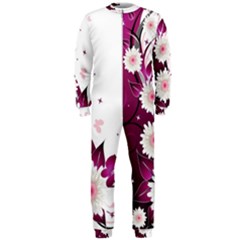 Flower Purple Sunflower Star Butterfly Onepiece Jumpsuit (men)  by Mariart