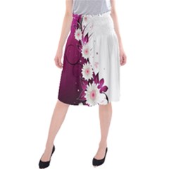 Flower Purple Sunflower Star Butterfly Midi Beach Skirt by Mariart