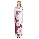 Flower Purple Sunflower Star Butterfly Short Sleeve Maxi Dress View1