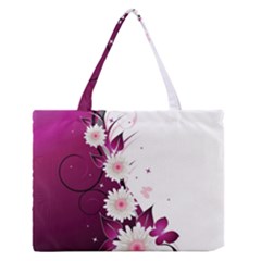 Flower Purple Sunflower Star Butterfly Medium Zipper Tote Bag