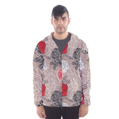 Flower Rose Red Black White Hooded Wind Breaker (men) by Mariart