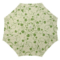 Flower Green Shamrock Straight Umbrellas by Mariart