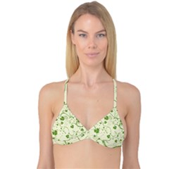 Flower Green Shamrock Reversible Tri Bikini Top by Mariart