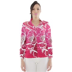 Flower Red Sakura Pink Wind Breaker (women) by Mariart