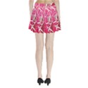 Flower Red Sakura Pink Pleated Mini Skirt View2