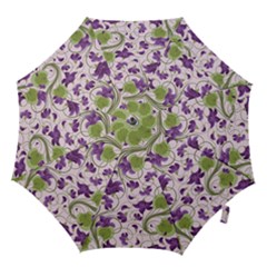 Flower Sakura Star Purple Green Leaf Hook Handle Umbrellas (Large)