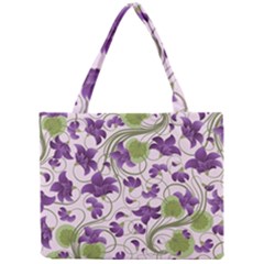 Flower Sakura Star Purple Green Leaf Mini Tote Bag by Mariart