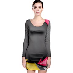 Hole Circle Line Red Yellow Black Gray Long Sleeve Bodycon Dress by Mariart