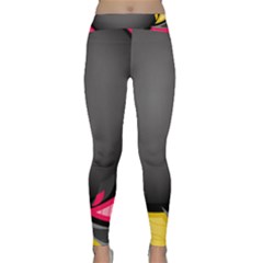 Hole Circle Line Red Yellow Black Gray Classic Yoga Leggings by Mariart