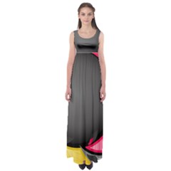 Hole Circle Line Red Yellow Black Gray Empire Waist Maxi Dress by Mariart