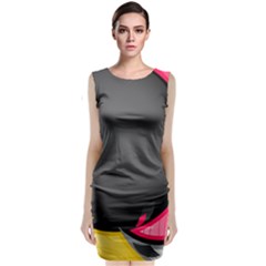 Hole Circle Line Red Yellow Black Gray Sleeveless Velvet Midi Dress by Mariart