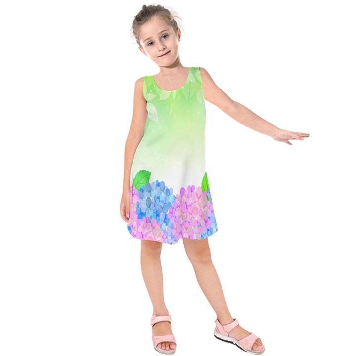 Fruit Flower Leaf Kids  Sleeveless Dress