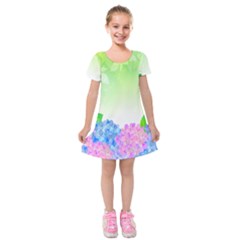 Fruit Flower Leaf Kids  Short Sleeve Velvet Dress by Mariart