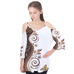 Leaf Brown Butterfly Flutter Tees