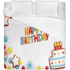 Happy Birthday Duvet Cover (king Size) by Mariart