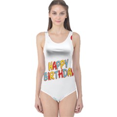 Happy Birthday One Piece Swimsuit by Mariart