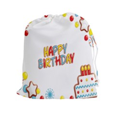 Happy Birthday Drawstring Pouches (xxl) by Mariart