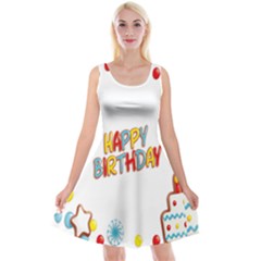 Happy Birthday Reversible Velvet Sleeveless Dress by Mariart