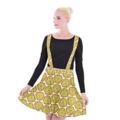 Horned Melon Green Fruit Suspender Skater Skirt by Mariart