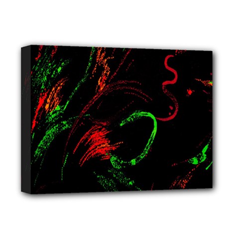 Paint Black Red Green Deluxe Canvas 16  X 12   by Mariart