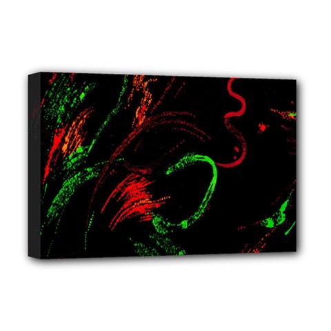 Paint Black Red Green Deluxe Canvas 18  X 12   by Mariart