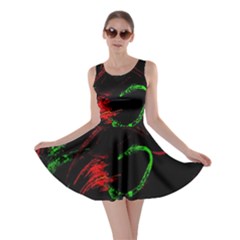 Paint Black Red Green Skater Dress by Mariart