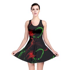 Paint Black Red Green Reversible Skater Dress by Mariart