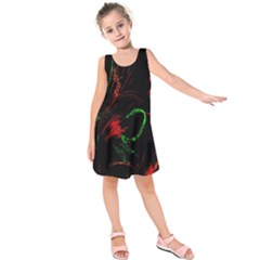 Paint Black Red Green Kids  Sleeveless Dress by Mariart