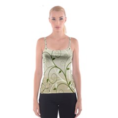 Leaf Sexy Green Gray Spaghetti Strap Top by Mariart