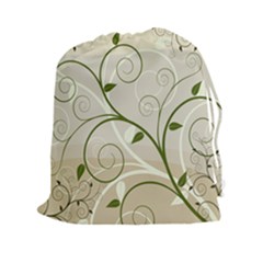 Leaf Sexy Green Gray Drawstring Pouches (xxl) by Mariart