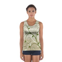 Leaf Sexy Green Gray Women s Sport Tank Top  by Mariart