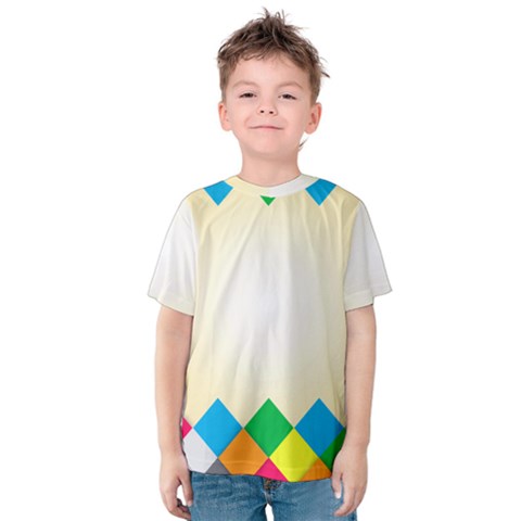 Plaid Wave Chevron Rainbow Color Kids  Cotton Tee by Mariart