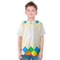 Plaid Wave Chevron Rainbow Color Kids  Cotton Tee View1