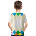 Plaid Wave Chevron Rainbow Color Kids  Cotton Tee View2