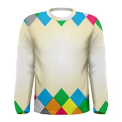 Plaid Wave Chevron Rainbow Color Men s Long Sleeve Tee by Mariart