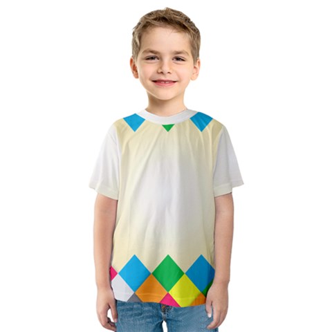 Plaid Wave Chevron Rainbow Color Kids  Sport Mesh Tee by Mariart