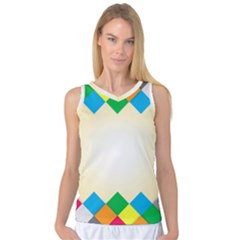 Plaid Wave Chevron Rainbow Color Women s Basketball Tank Top by Mariart